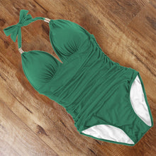 Load image into Gallery viewer, One Piece Tankini Plus Size Swimwear Women Black Halter Hot Monokini Swimsuit Push Up Bathing Suit Sexy 2022 High Waist Bodysuit