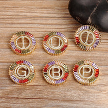 Load image into Gallery viewer, Fancy Multi-Color Initial Pendant (All Letters Available)