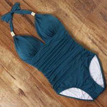 Load image into Gallery viewer, One Piece Tankini Plus Size Swimwear Women Black Halter Hot Monokini Swimsuit Push Up Bathing Suit Sexy 2022 High Waist Bodysuit