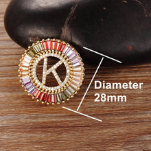 Load image into Gallery viewer, Fancy Multi-Color Initial Pendant (All Letters Available)