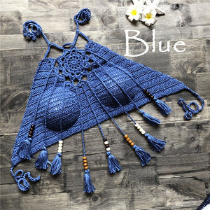 Sexy Women Summer White Halter Knitted Backless Off Shoulder Short Vest Tops Crochet Underwear Bustier Tank Top Sexy Women Femme