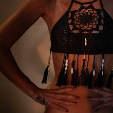 Load image into Gallery viewer, Sexy Women Summer White Halter Knitted Backless Off Shoulder Short Vest Tops Crochet Underwear Bustier Tank Top Sexy Women Femme