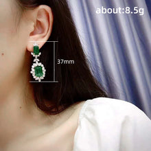 Load image into Gallery viewer, Emerald Dangle Earrings