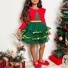 Load image into Gallery viewer, Kids' Ruffled Christmas-Themed Dress (Options Available)