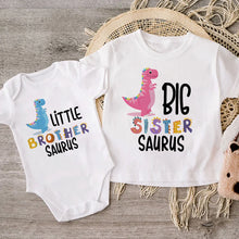 Load image into Gallery viewer, Dinosaur Siblings T-shirt &amp; Romper (Sold Individually)