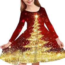 Load image into Gallery viewer, Kids' Glittery Christmas Tree Dress