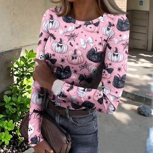 Ladies' Halloween-Themed Pullover Tops (Various Options Available)