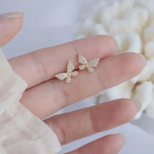 Load image into Gallery viewer, Pearl Butterfly Earrings (Removable Cuff)