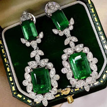 Load image into Gallery viewer, Emerald Dangle Earrings