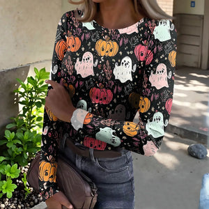 Ladies' Halloween-Themed Pullover Tops (Various Options Available)