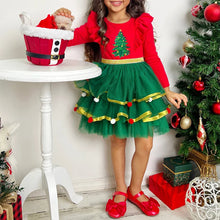 Load image into Gallery viewer, Kids' Ruffled Christmas-Themed Dress (Options Available)