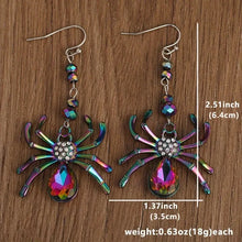 Load image into Gallery viewer, Bejeweled Spider Earrings