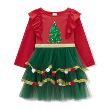 Load image into Gallery viewer, Kids' Ruffled Christmas-Themed Dress (Options Available)