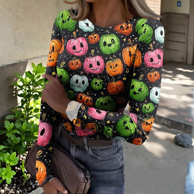 Ladies' Halloween-Themed Pullover Tops (Various Options Available)