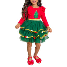 Load image into Gallery viewer, Kids' Ruffled Christmas-Themed Dress (Options Available)