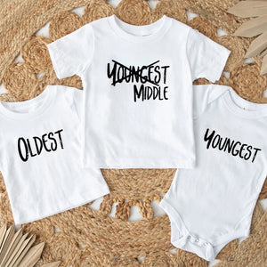 Sibling Rank T-shirt & Romper (Sold Individually)