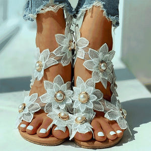 Floral Beaded Sandals (Options Available)