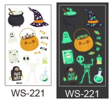 Load image into Gallery viewer, Holiday Glow In The Dark Temporary Tattoo Stickers (Various Options Available)
