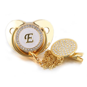 Initial Pacifier and Pacifier Clip (All Letters Available except Q & U)