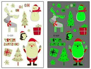 Holiday Glow In The Dark Temporary Tattoo Stickers (Various Options Available)