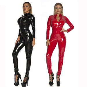 Faux Leather Latex Bodysuit Costume (Options Available)