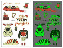 Load image into Gallery viewer, Holiday Glow In The Dark Temporary Tattoo Stickers (Various Options Available)