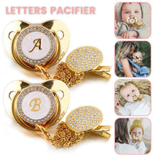 Load image into Gallery viewer, Initial Pacifier and Pacifier Clip (All Letters Available except Q &amp; U)