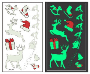 Holiday Glow In The Dark Temporary Tattoo Stickers (Various Options Available)