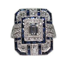 Load image into Gallery viewer, Geometric Sapphire Ring