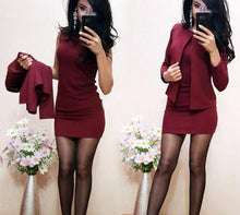 Load image into Gallery viewer, Solid Color Dress &amp; Blazer Set (Options Available)