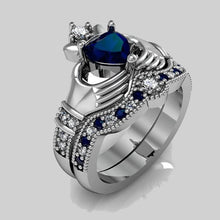 Load image into Gallery viewer, Sapphire Claddagh Ring