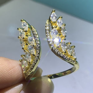 Cubic Zirconia Angel Wings Ring (Options Available)