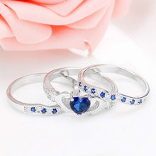 Load image into Gallery viewer, Sapphire Claddagh Ring Set