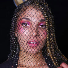 Load image into Gallery viewer, Mesh Rhinestone Face Mask (Options Available)