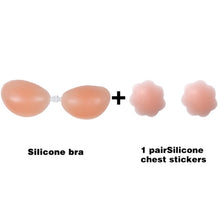 Load image into Gallery viewer, Silicone Bra Invisible Push Up Sexy Strapless Bra Stealth Adhesive Backless Breast Enhancer For Women Lady Nipple Cover
