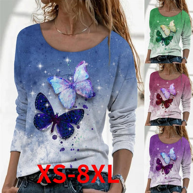 Ladies' Colorful Butterflies Top (Options Available)