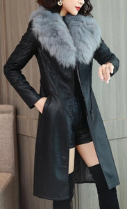 Faux Fur Leather Coat (Options Available)