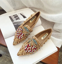 Load image into Gallery viewer, Cherry Design Rhinestone Studded Flats (Options Available)