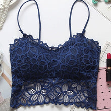 Load image into Gallery viewer, Solid Color Padded Push-up Floral Lace Bralette (Options Available)