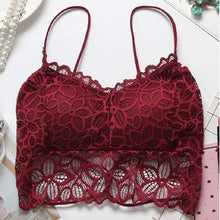 Load image into Gallery viewer, Solid Color Padded Push-up Floral Lace Bralette (Options Available)